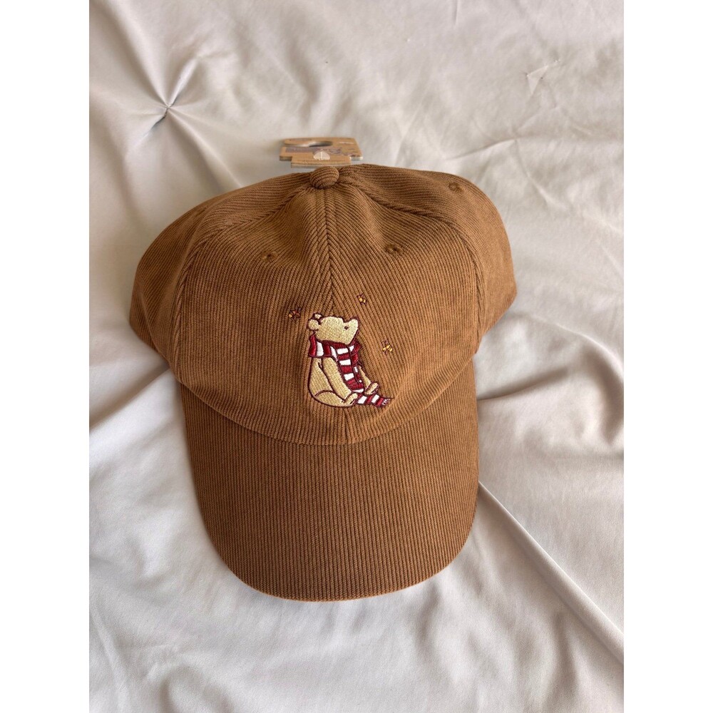 Disney Winnie the Pooh Brown Corduroy Hat Brand New